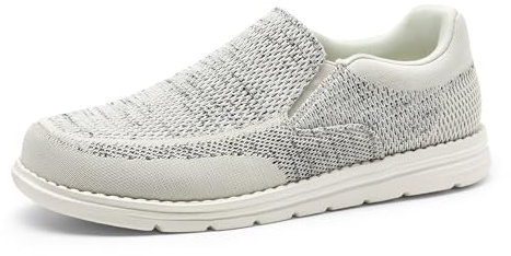 Bruno Marc Mocasines Hombre Planos Zapatos sin Cordones Clásicos Casual Transpirables Ligero,Size 43,Gris Claro,BMUMLS2520
