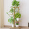 Zstar Estantería para flores de 4 niveles, varios niveles, soporte para plantas, banco de flores, escalera de metal, para interior, jardín, balcón, decoración, dorado