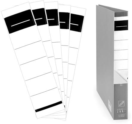 Ordner Etiketten Selbstklebend - 50 Stück Etiketten Schmal, Ordnerrücken Aufkleber Weiß, Ordner Rückenschilder Selbstklebend für Büro Aktenordner Bibliothek Familie(5.4×19CM)