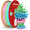 RepRapper Rainbow PLA-Filament, mehrfarbiges PLA 1,75 mm Filament (+-0,03 mm), Schnellwechsel 1 kg PLA-Filament 1,75 mm, mehrfarbige 3D-Druckmaterialien für 3D-Drucker, Matt Rainbow