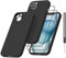 Meliya Coque pour iPhone 15 6.1” avec 2 Pieces Verres Trempés, Étui en Silicone avec Doublure en Microfibre Souple, Conception Spéciale de Bord Droit (Noir)