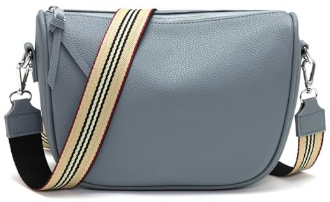 SOGYECS Umhängetasche Damen klein Crossbody Bag kleine Handtasche Damen Tasche Veganes Leder Blau Geschenke für Frauen