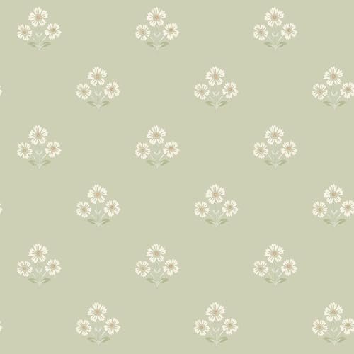 Daisy Floral Charming and Classical Look Wallpaper Ideal for Bedrooms, Lounges, Dining Rooms and Feature Walls Sage Green Holden 13971
