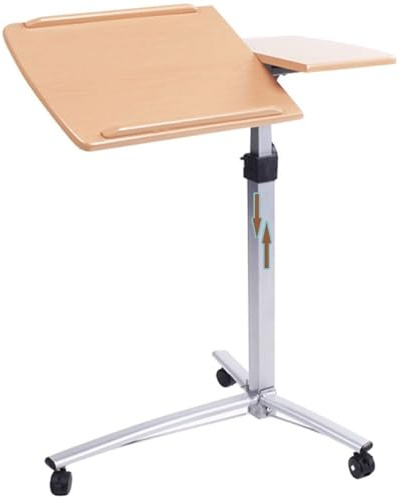 Stehpult Mit Einstellbarer Höhe, Abnehmbarer Laptop-Schreibtisch Mit Hubfunktion, Beweglicher Sofa-Beistelltisch, Winkelverstellbares Pult (Natural)