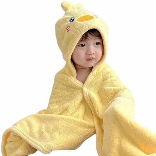 Fayscingo Baby Kapuze Badetuch für Kinder Kleinkind Weiches Korallenflies Absorbierende Swaddle Decke Schwimmbad Poncho Handtuch, 120x80CM