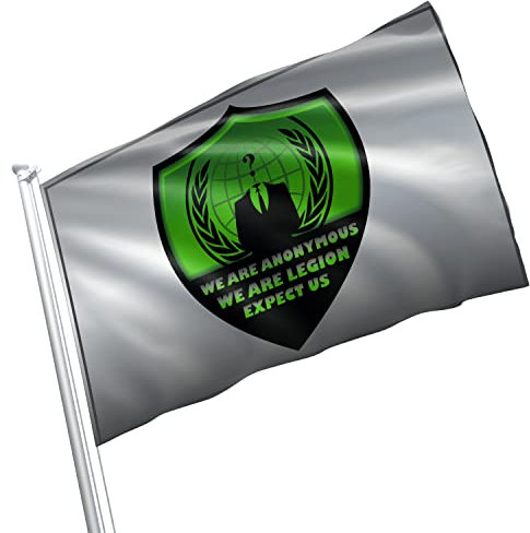 Anonymous Flaggenbanner, 90 x 152 cm, lebendige Farben, doppelt genähte Messingösen, Schwarz