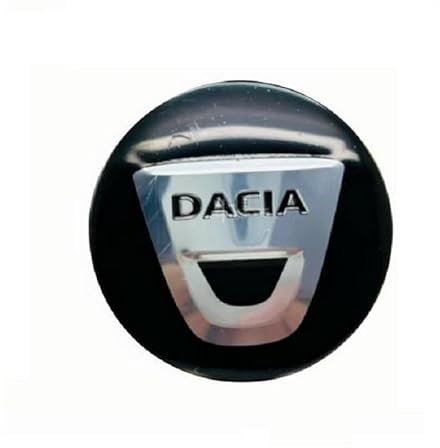 4 Stück Radnabenkappen Aufklebern für Dacia Duster Logan Sandero Lodgy Dokker Stepway Mcv 2 56mm, Auto Nabe Mitte Abdeckung Aufkleber Nabenkappen Felgenaufkleber,A