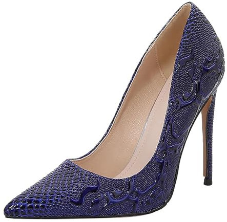 Damen Pumps Gr.11 Atmungsaktive Schuhe Freizeitschuhe Unisex Leichte Arbeitsschuhe Sportlich Atmungsaktiv Slip Arbeit Turnschuhe High Heels Größe 42, blau, 41.5 EU