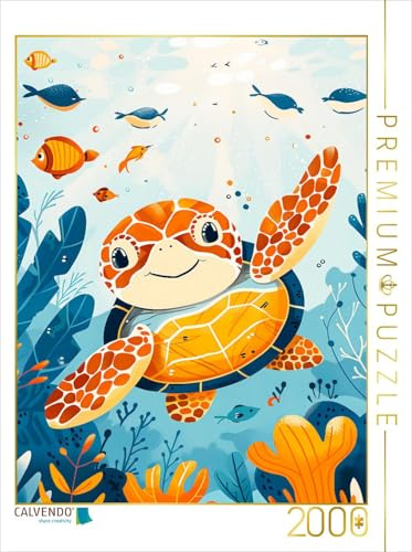 CALVENDO Puzzle Niedliche Schildkröte im Meer. | 2000 Teile Lege-Größe 67 x 90 cm Foto-Puzzle für glückliche Stunden