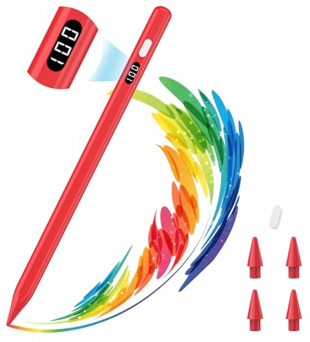 MoKo Penna Stylus Per iPad 2018-2026, Penna USB-C Con Display LED | Sensibilità All'Inclinazione,Rifiuto Del Palmo,Per iPad 11/10/9/8/7/6,Air M4/M3/M2/5/4/3,Pro 13/12.9/11,Mini 7/6/5