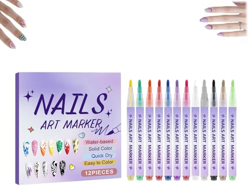 3D Nagellack Stift Set,12 Farben DIY Nail Art Marker,Nägel Selber Machen Set,Nagelstudio,Nagellackstift Für Nagelspitze Nailart Beauty Schmücken Maniküre Werkzeuge