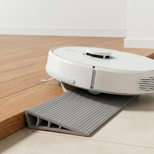 Hausurnia Türschwellenrampe Saugroboter, 100x8x2cm rutschfeste Schwellenrampe PVC, Rampe für Saugroboter, Selbstklebende Rollstuhlrampe für Rollator, Kinderwagen & E-Scooter, Auffahrrampe, Grau