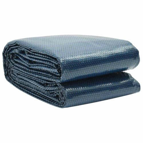 sephironlbb Telone solare galleggiante in PE con camere d'aria, 600 x 300 cm, nero e blu, pellicola solare resistente agli strappi per piscina fuori terra, pellicola protettiva per il riscaldamento e