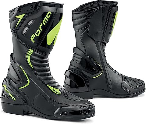Forma FORV180 – 997837 Stivali Moto Freccia Omologata CE, Nero/Giallo Fluo, 44