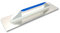 DEWEPRO® Schweizer Glättekelle Glättkelle - Aufziehplatte - Aufziehglätte - Traufel - Edelstahl 480x130mm - glatt, mit abgerundeten Ecken an einer Seite - hochwertiger 3-K-Griff