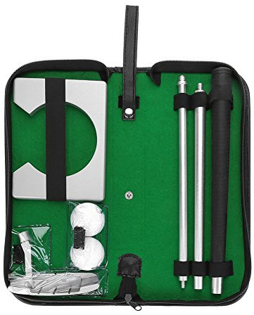 Portable Putter Set Kit mit Ball und PVC-Tasche, Alu-Putter und Holz Tor Rack