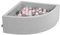 KiddyMoon 90X30cm/200 Bolas Piscina De Bolas ∅ 7Cm para Ninos Cuarto Angular Hecha En La UE, Grisclr:Perla/Gris/Transparente/Rosa Clr