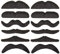 12-teiliges Set falscher Schnurr-Bart Klebebärte schwarz zum Ankleben| Oliba für Erwachsene & Kinder | Kostüm Accessoire für Karneval & Fasching