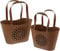 Dekoleidenschaft 2X Metalldeko Tasche in Rost-Optik, Übertopf, Windlicht, Dekokorb aus Metall, Pflanztopf, Blumentopf, Tischdekoration für Draußen, Outdoor Metalldekoration, Garten-Deko