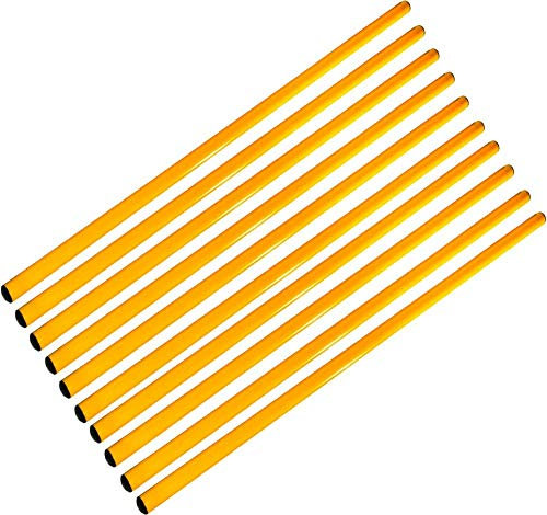 Boje Sport - 10 Gymnastikstangen für Koordinationstraining, Ausdauertraining, Sprinttraining, Slalomparcours, Trainingshilfe – 100 cm, Farbe: gelb