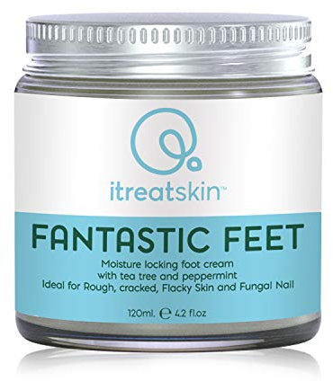 itreatskin Fantastic Feet - Natural Organic Moisturiser and Treatment for Athlete's Foot, Callus, Cracked Heels with Peppermint and Tea Tree Oil - 120 mL