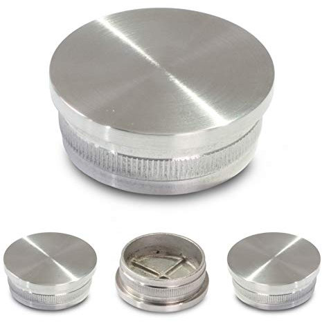 Endkappen Edelstahl V2A Rohrverschluss Deckel Rohrstopfen Stopfen f Geländerrohr 33,7mm (Flach | Hohl | Ø 33,7mm)