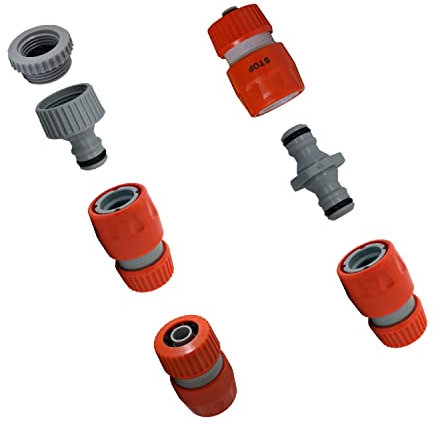 Siroflex 4451/AS Starter Kit, Made in Italy | Presa Rubinetto ¾” Femmina-1/2” Femmina | Raccordi Per Tubi Irrigazione | Raccordo Acquastop | Connettore A Due Vie Universale | Kit Irrigazione Giardino