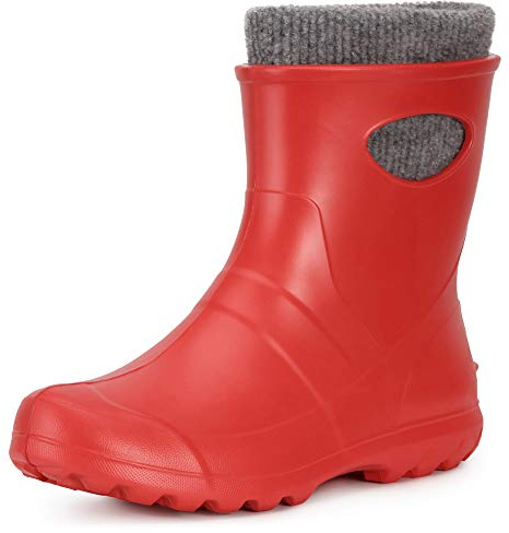 Ladeheid Damen Gummistiefel gefüttert und wasserdicht federleichte Eva Gummischuhe Winter LA-750 (Rot, 36 EU)