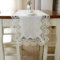 Chemin De Table Romantique en Dentelle, Napperon Brodé Français pour Meuble TV De Table à Manger, Tapis De Table Antidérapant en Coton Rectangulaire Blanc, Lavable(Size:40×120cm)