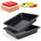Yibang 2Pcs Non Stick Roasting Tin, 20cm Carbon Steel Baking Trays for Oven Non Stick, Nonstick Bakeware Cake Baking Tins Square Trays for Cakes, Bread, Pizza-Healthy & Durable/Easy Clean