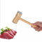 Attendrisseur à viande en bois - Outil de cuisine robuste en bois massif - Double face - Bonne prise en main - Poids lourd (bois)