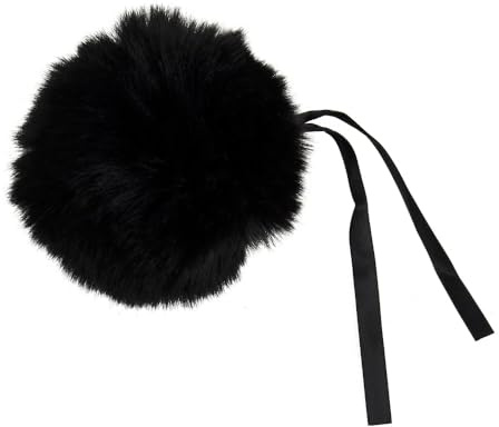 Bommel aus Kunstfell, Größe 6 cm, 13 Farben zur Auswahl (schwarz)