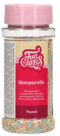 FunCakes Nonpareils Pastel: Kuchenstreusel, toller Geschmack, perfekt zum Dekorieren von Kuchen, Streusel. 80g.