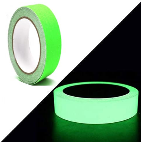 LATRAT Glow in the Dark Tape - Cinta luminosa adhesiva verde, impermeable y extraíble, segura, para escalones, ventanas, decoración del hogar, señalización de seguridad nocturna (10 m x 1 cm)