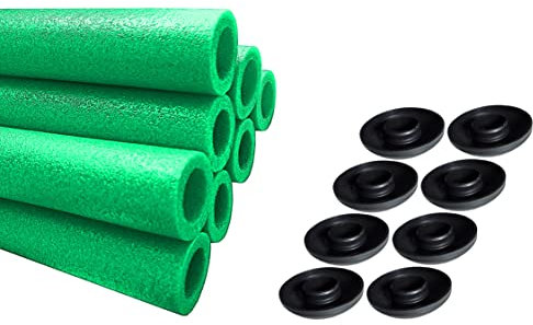 Clever Leon Schaumstoff Rohre Trampolin Stangenschutz Polster Für Trampolinstangen 8 Stück Mit Kappen Schaumstoffhülsen Für Trampolinstangen 180 cm grün