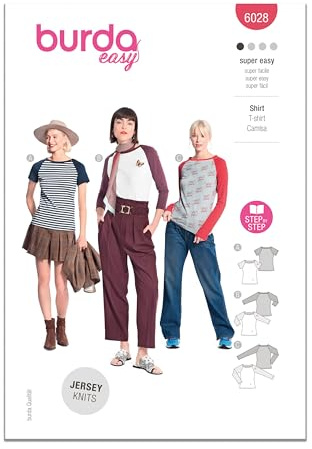Burda Paper Sewing Pattern 6028 Tops 8-22 (34-48)