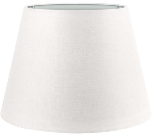 Wogati® Premium Lampenschirm E14/E27 Baumwolle | Verschiedene Größen & Farben | Ecru/Größe: L | Für Stehlampe, Hängelampe und Tischlampe