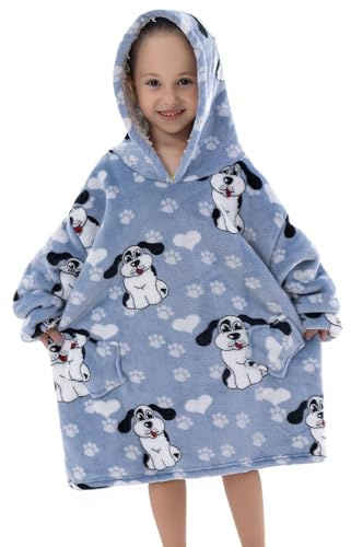 Übergroße Hoodie Blanket für Kleinkinder 2–6 Jahre, Junge Mädchen Sherpa Decken Sweatshirt mit Tasche, Süßes Warmer Pullover Tragbare Decke Eine Größe für Kindergartenkinder