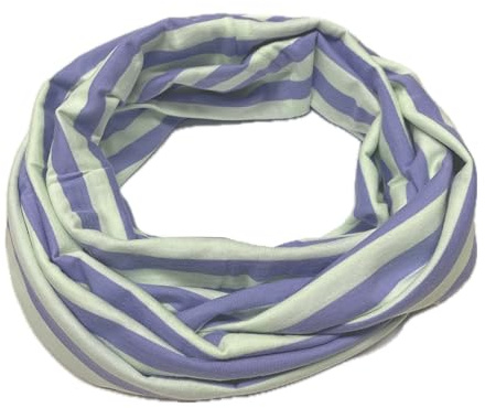 Landhuis Handmade - Klassischer Baumwoll Loop mit Streifen in salbeigrün und flieder
