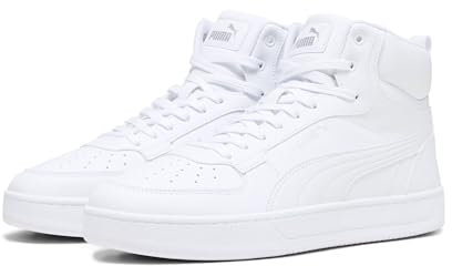 PUMA Unisex Caven 2.0 Mid Sneaker, White Silver, 39 EU