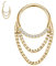 16G Septum Schmuck Gold Septun Ringe Daith Ohrringe Chirurgenstahl Septum Clicker Ring Kette Nasenring Turm Ohrringe Nahtlose Conch Piercing Schmuck Tragus Knorpel Helix Creolen mit CZ 10mm