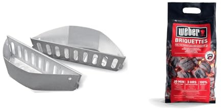 Weber 7403 Char-Basket Charcoal Briquet Holders & 17590 Briketts, Schwarz, 4 kg