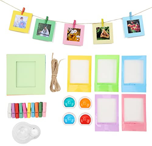 Fotorahmen für 3 Zoll Bunte Papierbilderrahmen für 1112, Farbbildrahmen Kit mit Clips, Filtern, Selfie Spiegel