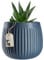 KADAX Vaso da fiori in ceramica con goffrature decorative, in 4 varianti di colore, per piante da interno, in ceramica, design senza tempo (12 cm, blu scuro)