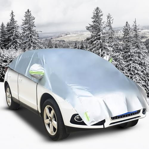 Ninonly Sheibenabdeckung Auto Winter Frontscheibenabdeckung Auto Winter 3 Schicht Staubdicht Autoscheibenabdeckung Faltbare Mit Haken füR Schnee, EIS, Frost füR SUVs 470X165X145CM