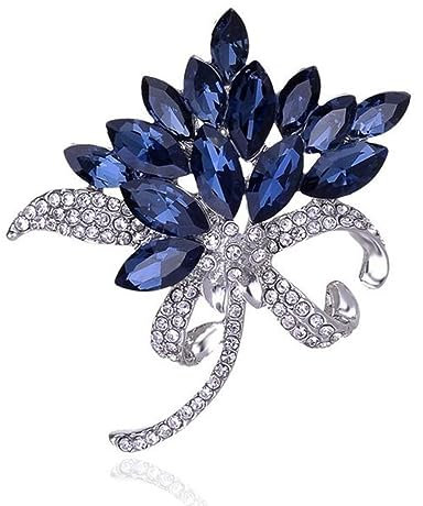 YAHOYA Broche de Fleurs en Cristal de Saphir de Luxe Femmes élégantes Accessoires de Mariage Exquis Top Design Broches Bijoux Corsage