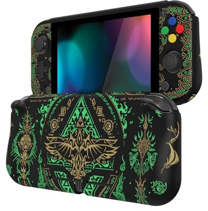 Playvital ZealProtect Hülle für Nintendo Switch Lite,Case Hülle Schutzhülle Tasche Zubehör,Ergonomische Grip Joycon mit Schutzfolie&Joystick-/Tasten-Kappen für Switch Lite(Totem of Kingdom)