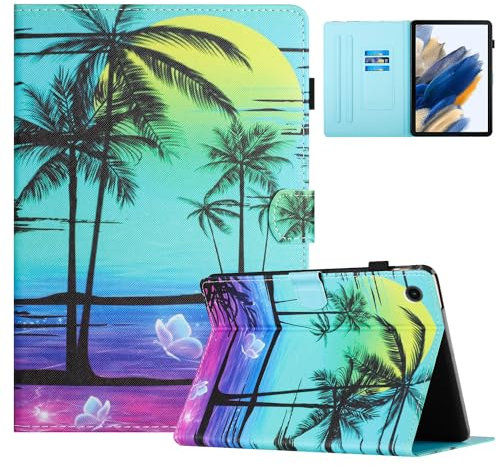 TEDTIKJT Hülle für Lenovo Tab M10 FHD Plus (2nd Gen) 10.3 Zoll 2020 TB-X606F/X606X Schutzhülle PU Leder Flip Cover Magnet Kartenschlitz Ständer Tablet Hülle Lenovo Tab M10 FHD Plus Case,Kokosnussbaum