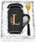 Joymaking Tasse à café personnalisée avec lettres de l'alphabet - Motif floral - Nom, initiale - Cadeaux personnels - Tasse à café pour femme et petite amie - L - 400 ml - Noir