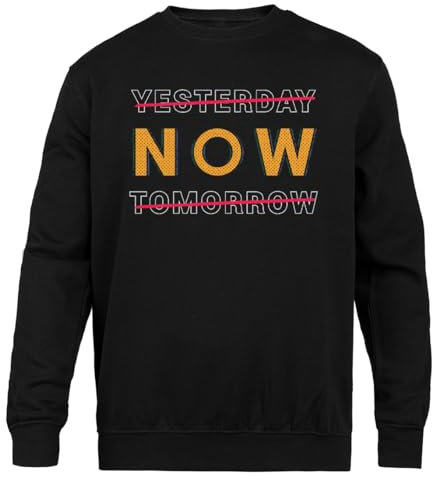 Generisch Time is Now Motivational Schwarzer Unisex-Pullover mit Rundhalsausschnitt